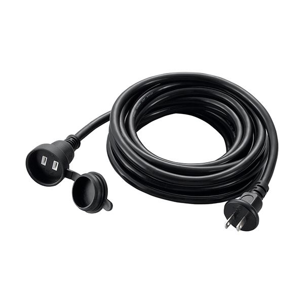 (まとめ) ヤザワ 防雨型延長コード 1個口 5mブラック H7RP105BK 1個 (×10セット)