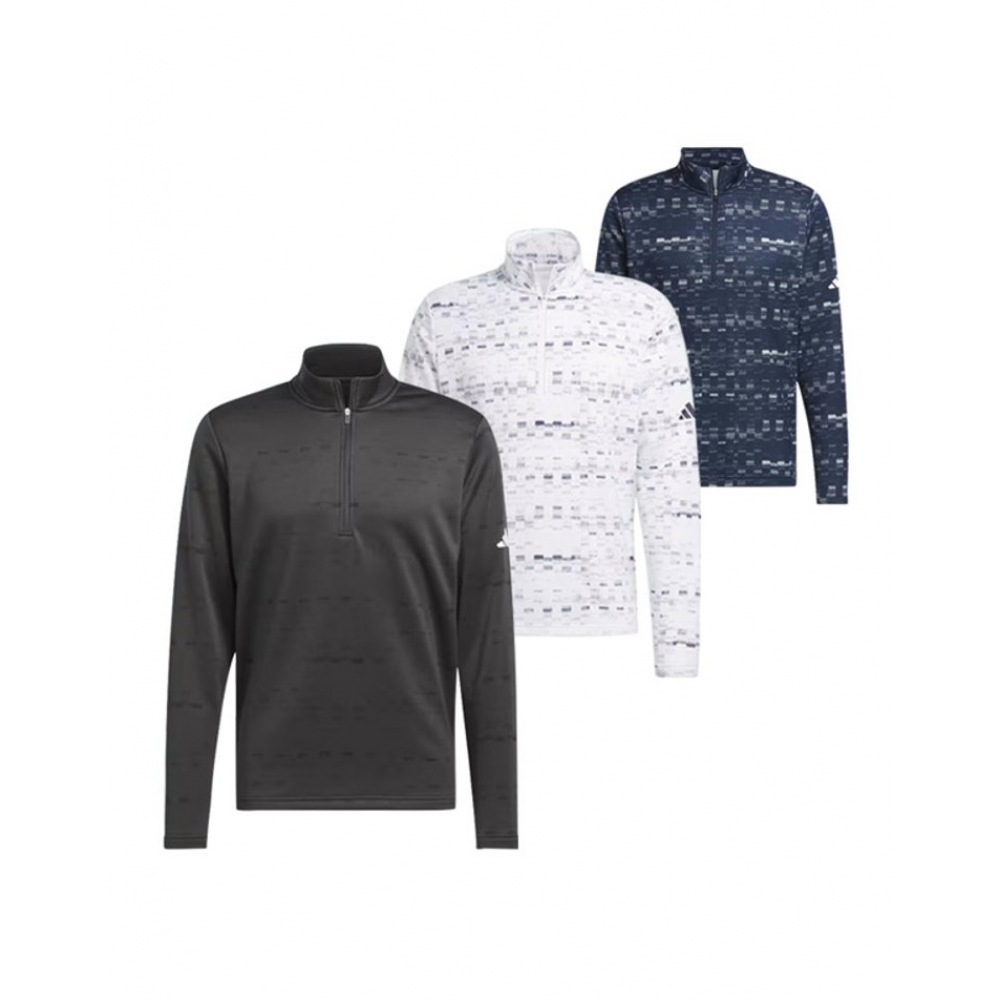 アディダスゴルフアディダス FW コアプリントクオータージップアップ T シャツ IX2009 IX2010 IX4323