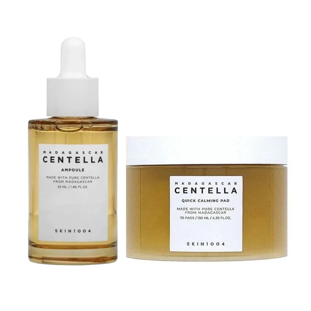 【SET】 センテラ クイックカーミングパッド 70枚 + マダガスカル センテラ アンプル 55ml CICA 即鎮静 ベース美容液