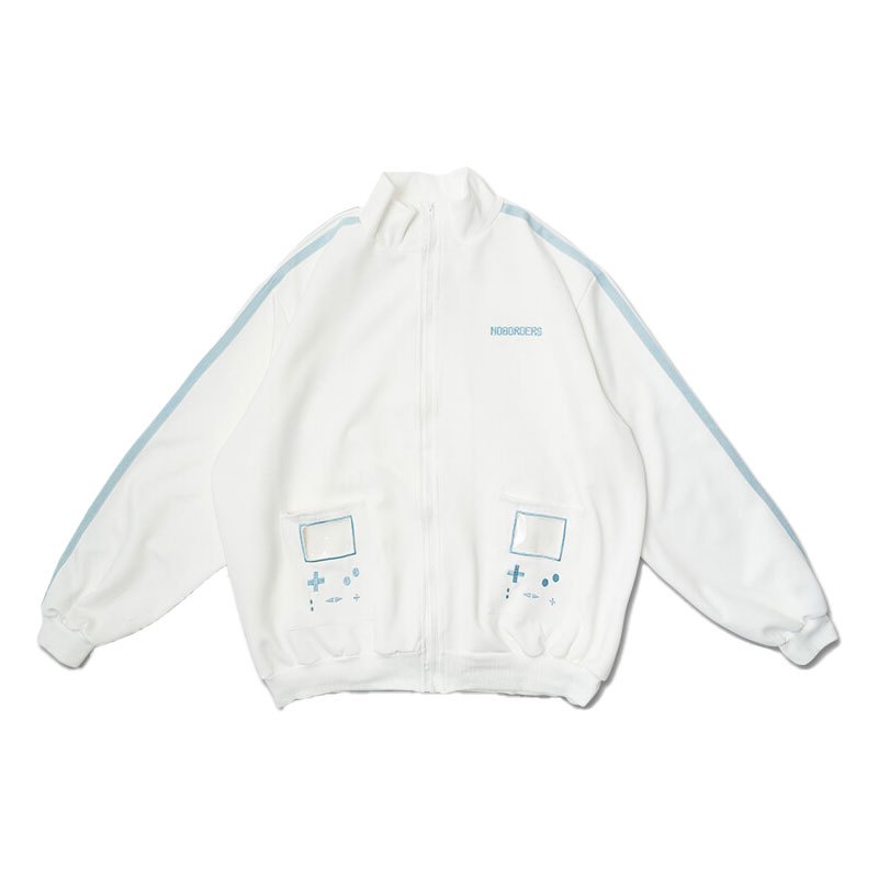 ACDC RAG GAME OVER ジャージジャケット ブルゾン ジャージ 長袖 原宿 原宿系 ファッション 天使界隈 天使 水色界隈 ホワイト