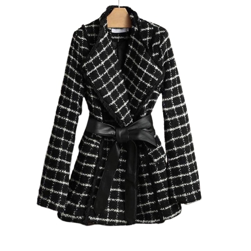 コートガールins秋冬レディースコートチュニックウールコート小柄デザイン感スーツ