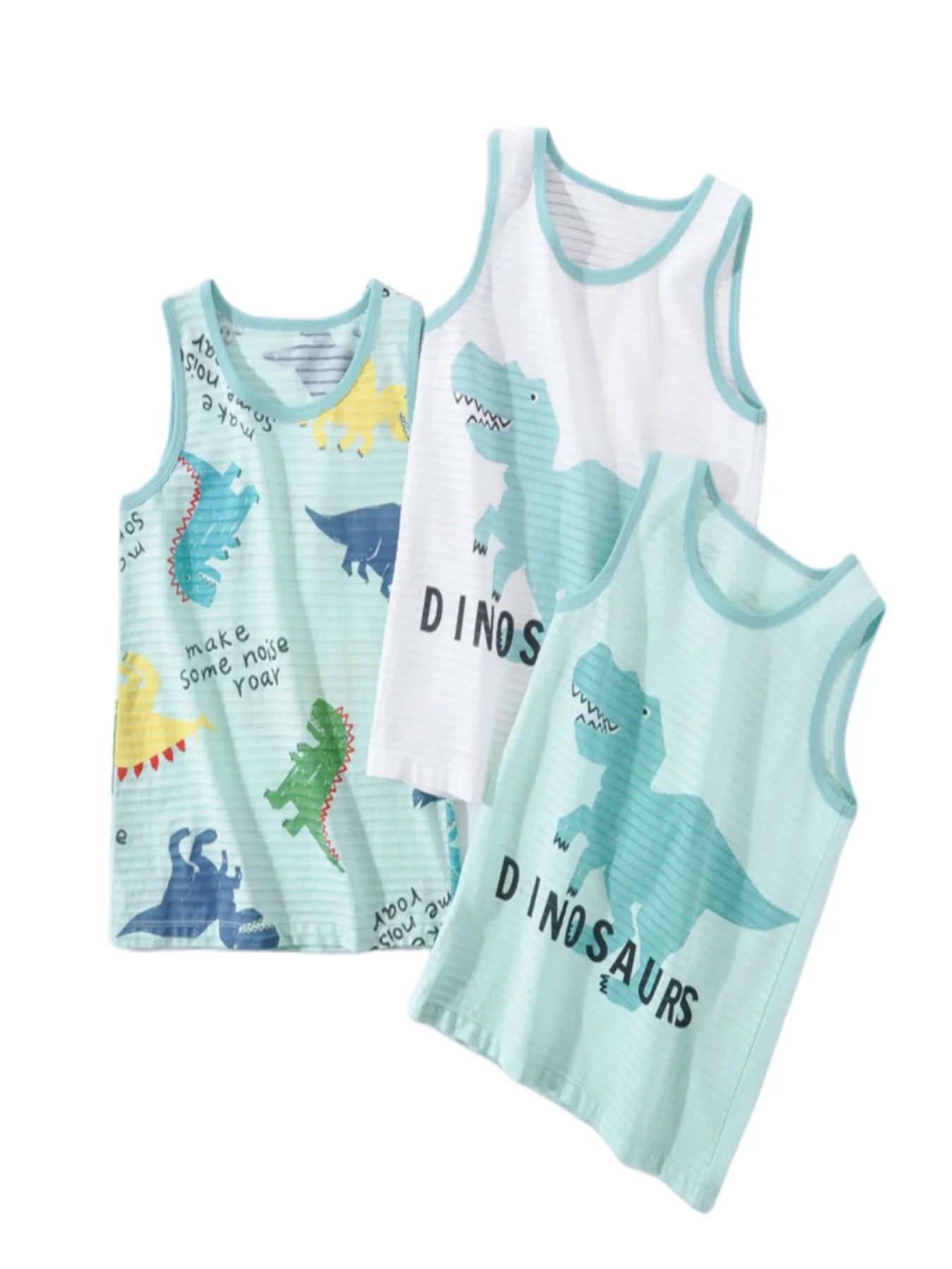 漫画ディノトラックアニメプリントコットン下着子供男の子トップタンクトップ夏の家庭用ウェア下着サイズ3-12t - 1501