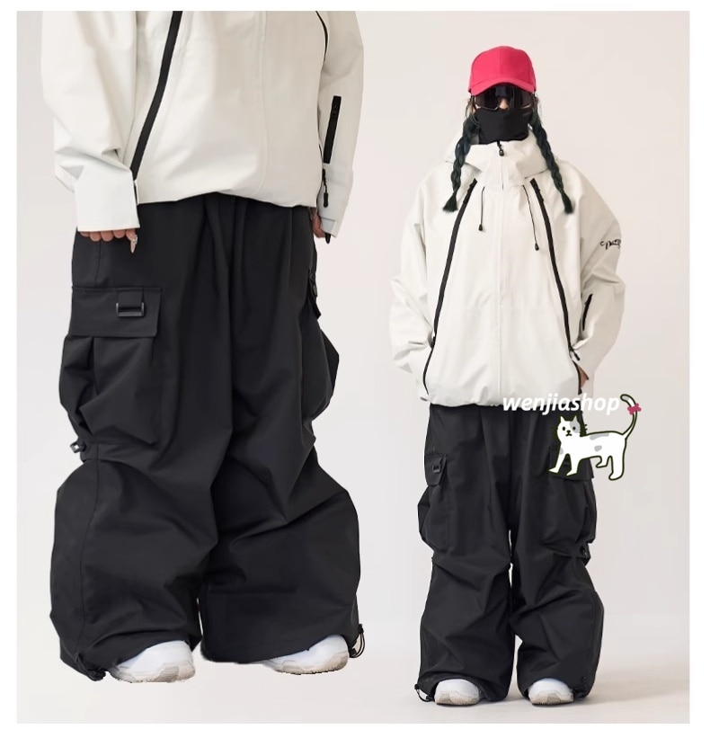 スノーボードウェア 2025 単品ボトムス メンズ レディース 防水15000mm パンツ ズボン デニム 黒 ゆったり スノーウェア スキーウェア スノボウェア ウィンタースポーツ 韓国風 防寒