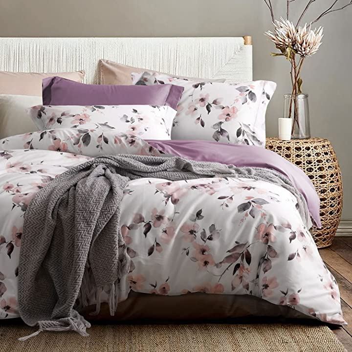 布団カバーセット 4点セット 通気性 60番手高密度織り オリジナル柄デザイン ベッドカバーセット おしゃれ 枕カバーx2 掛け布団カバーx1(Nasir, ダブル・D)