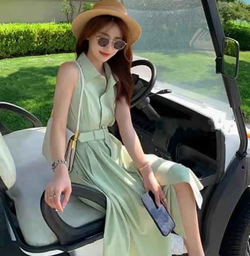 ワンピース デート モテアイテム シャツワンピ フレア ノースリーブ フレア コットン 大人可愛い きれいめ 上品 おしゃれ かっこいい 大人可愛い ラブリー キュート ガーリー クール モード系