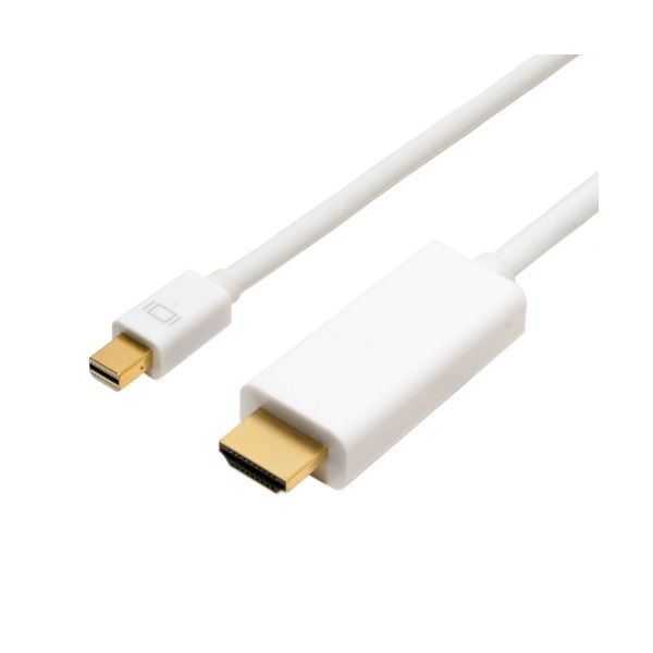 （まとめ） MCO FullHD対応 miniDisplayPort-HDMIケーブル ホワイト 2m DPC-2KHD20／WH (×2セット)