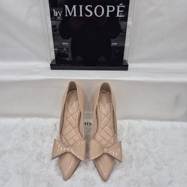 By 女性 リボン装飾 パンプス 112HT431DS007 BEIGE 1 JJ