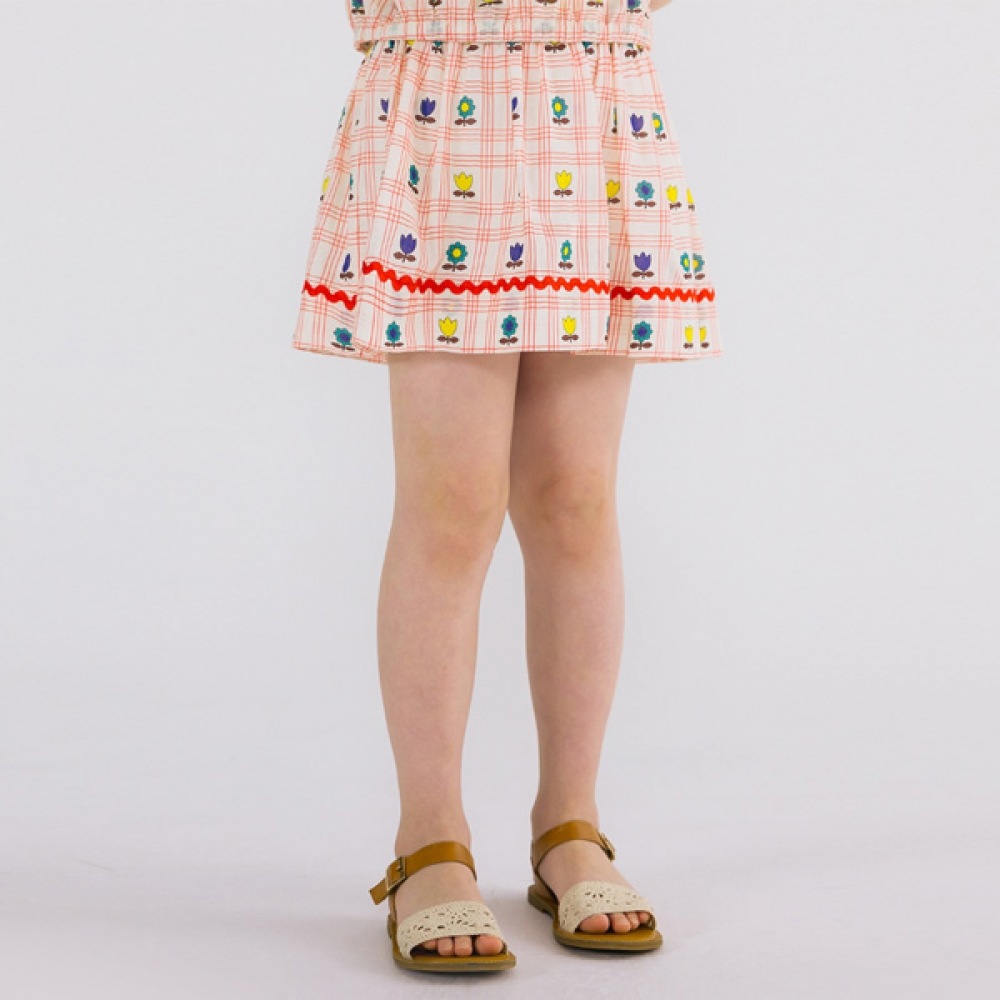 [アイラブJ] ベリーナチェックフラワースカートJWUSK07