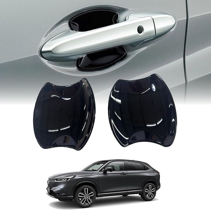 ホンダ ヴェゼル アクセサリー ドアハンドルカバー フロントドアカバー 新型ヴェゼル ドアプロテクター RV系 2021年4月式～2024年4月式 現行モデル 対応(ピアノブラック)
