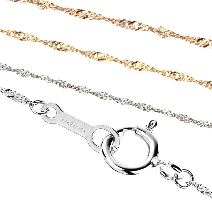 [OKKO] スクリューチェーン ネックレス チェーンのみ レディース 細い 幅0.78mm プラチナ850 40cm