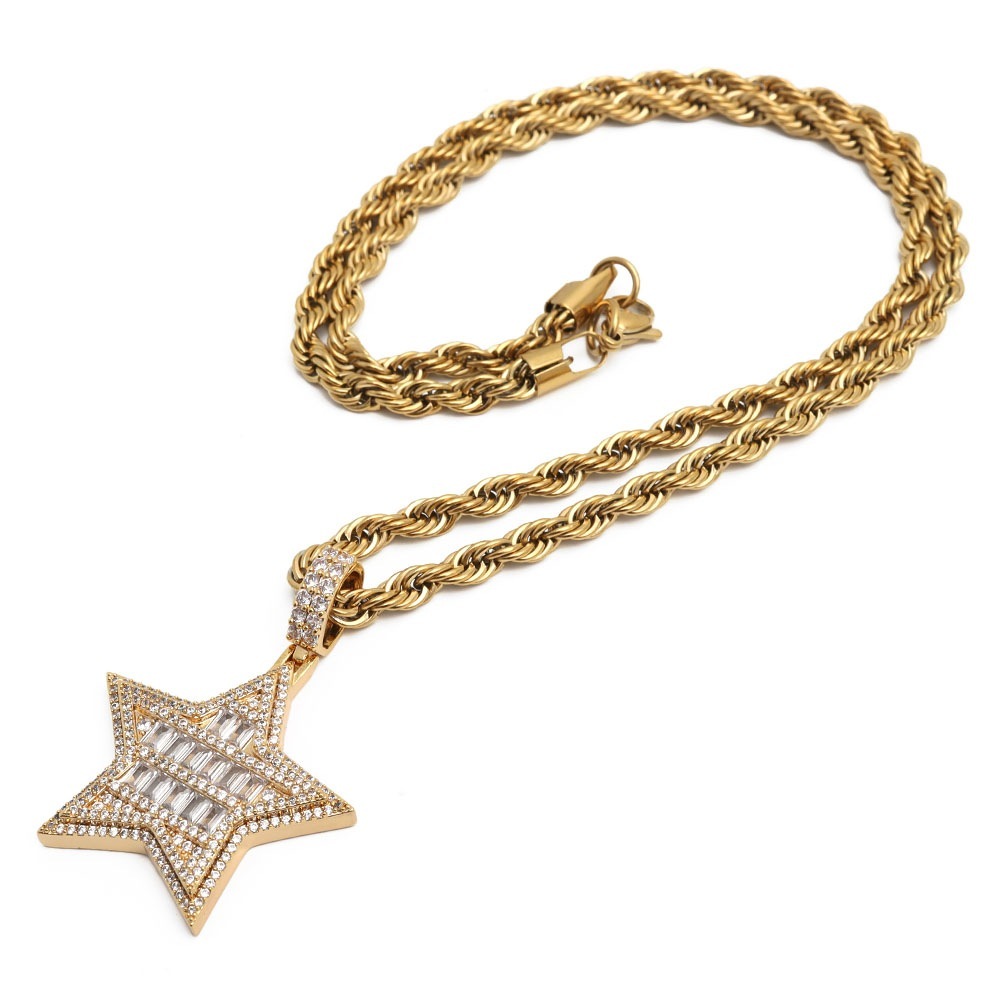 スターネックレス パヴェ [n433-gold]