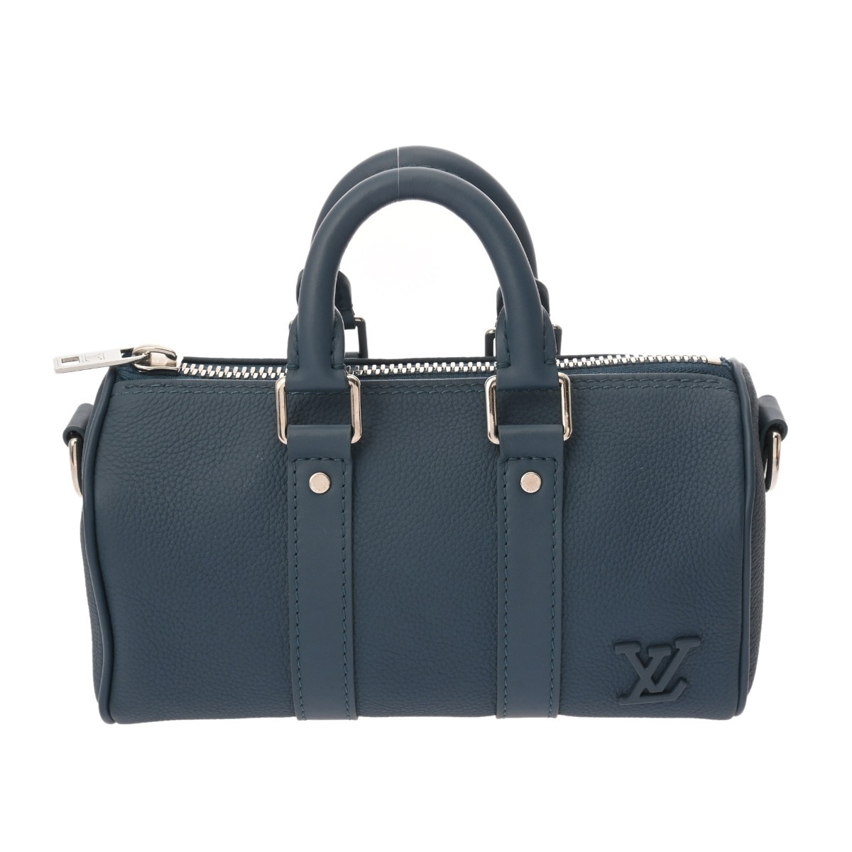 アエログラム キーポル XS ブルー M81003 メンズ レザー ハンドバッグ Aランク 中古 銀蔵