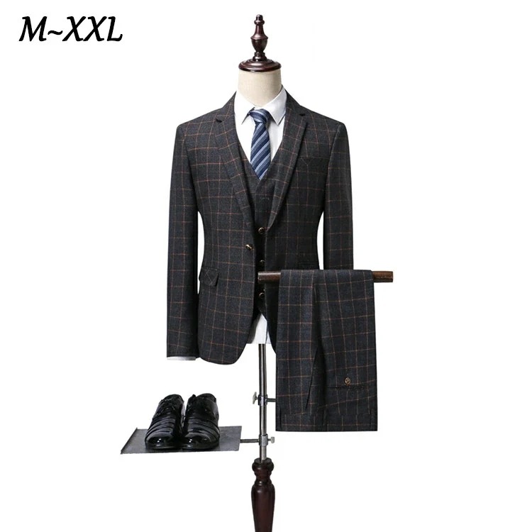 新製品 スーツ メンズ スリムスーツ おしゃれスーツ カジュアルスーツ スリーピースス チェック柄スーツ おしゃれ ビジネススーツ 紳士 フォーマルスーツ オフィス 通勤 面接 結婚式 二次会 卒業式