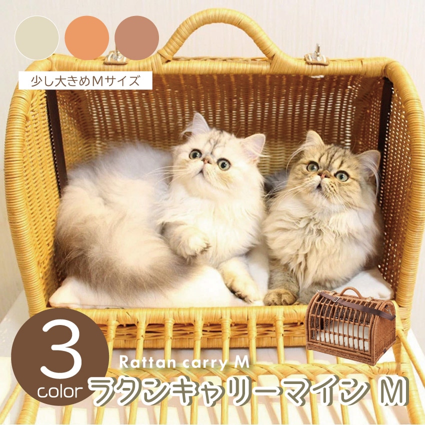 ラタンキャリーマイン M（キャラメル）（ブラウン）（ナチュラル）