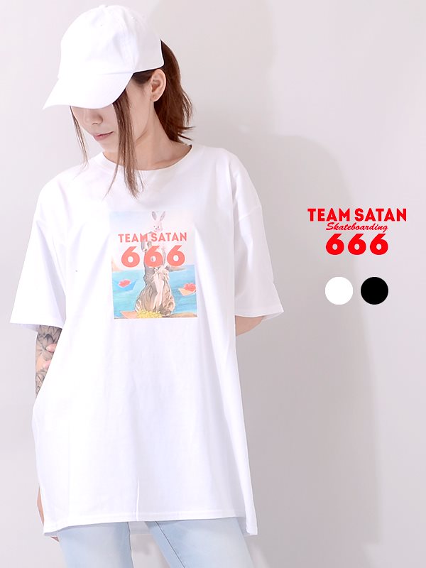 楽天ランキング1位 レディース メンズ Tシャツ チームサタン Satan Team ユニセックス アメ スケートボーディング Tee S S Skateboarding 100 綿 ゆったり おしゃれ ブランド 半袖 パーカー トレーナー