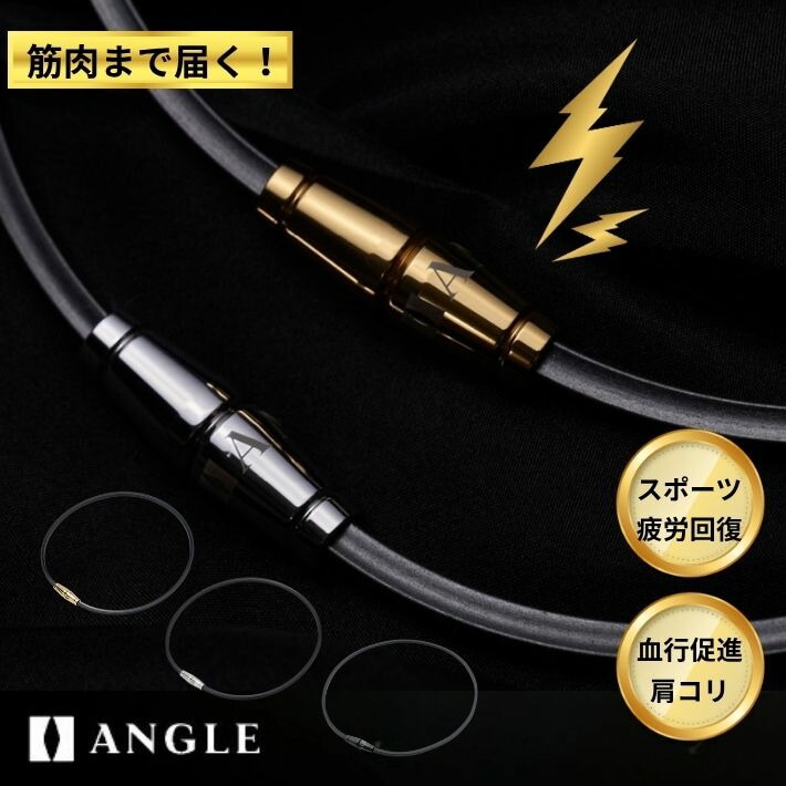 ANGLE アングル 磁気 ネックレス e.MODEL 02 医療機器 肩こり 血行 改善 メンズ レディース スポーツ ゴルフ 野球 ランニング 45cm 50cm プラチナ ゴールド ブラック 日