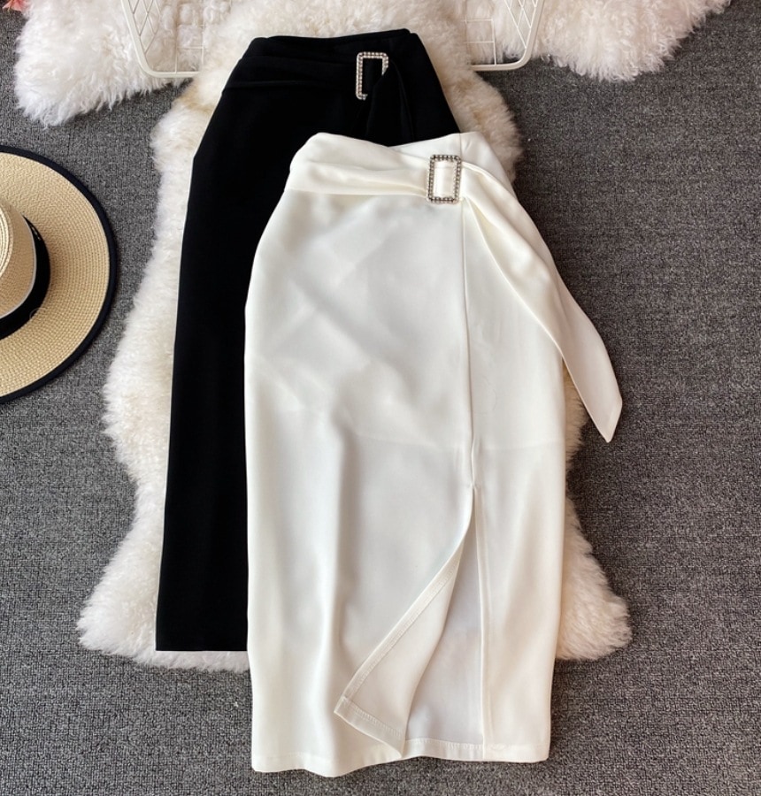 モテアイテム スカート ナイトウェア ペンシルスカート ミモレ丈 ウエストリボン きれいめ シンプル 上品 おしゃれ 可愛い 女子 キュート ガーリー クール 存在感 レディース OL