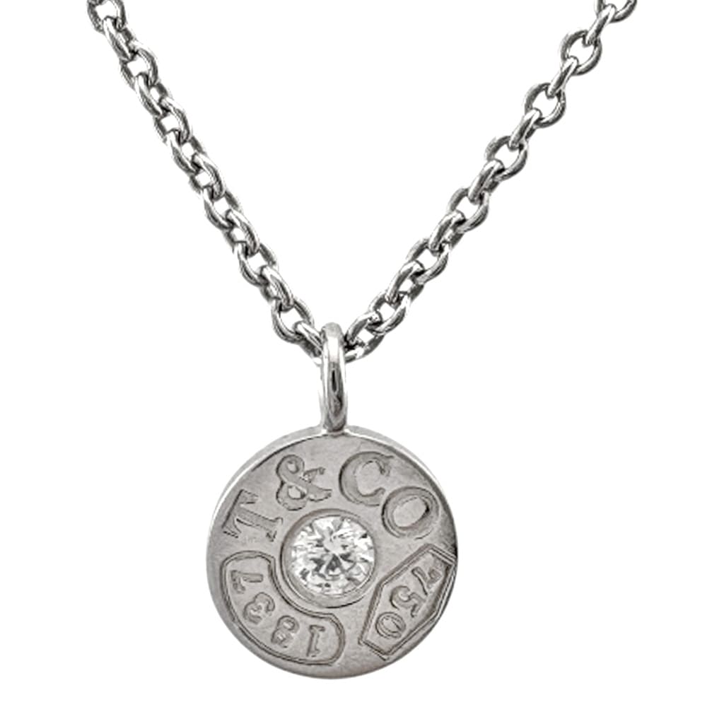 ティファニー 1837サークル ネックレス 18金 K18ホワイトゴールド ダイヤモンド TIFFANY&Co. 中古 美品