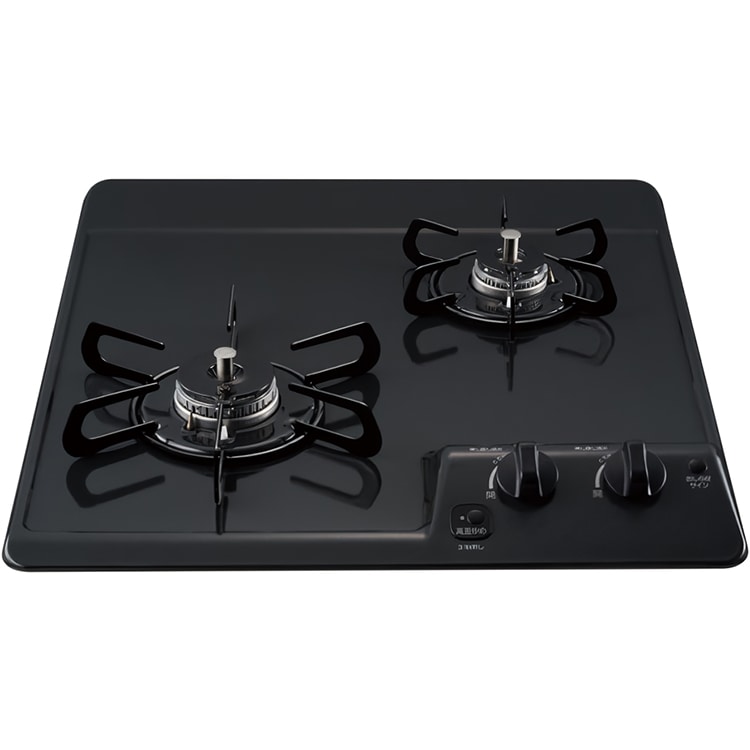 ビルトインコンロ プロパンガス 2口 コンパクトキッチン ニュートラルグレー 安全機能 すっきりクリーンゴトク PD-202B-LP