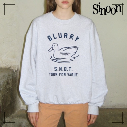 SINOON トレーナー BLURRY DUCK SWEATSHIRT (MELANGE GREY)