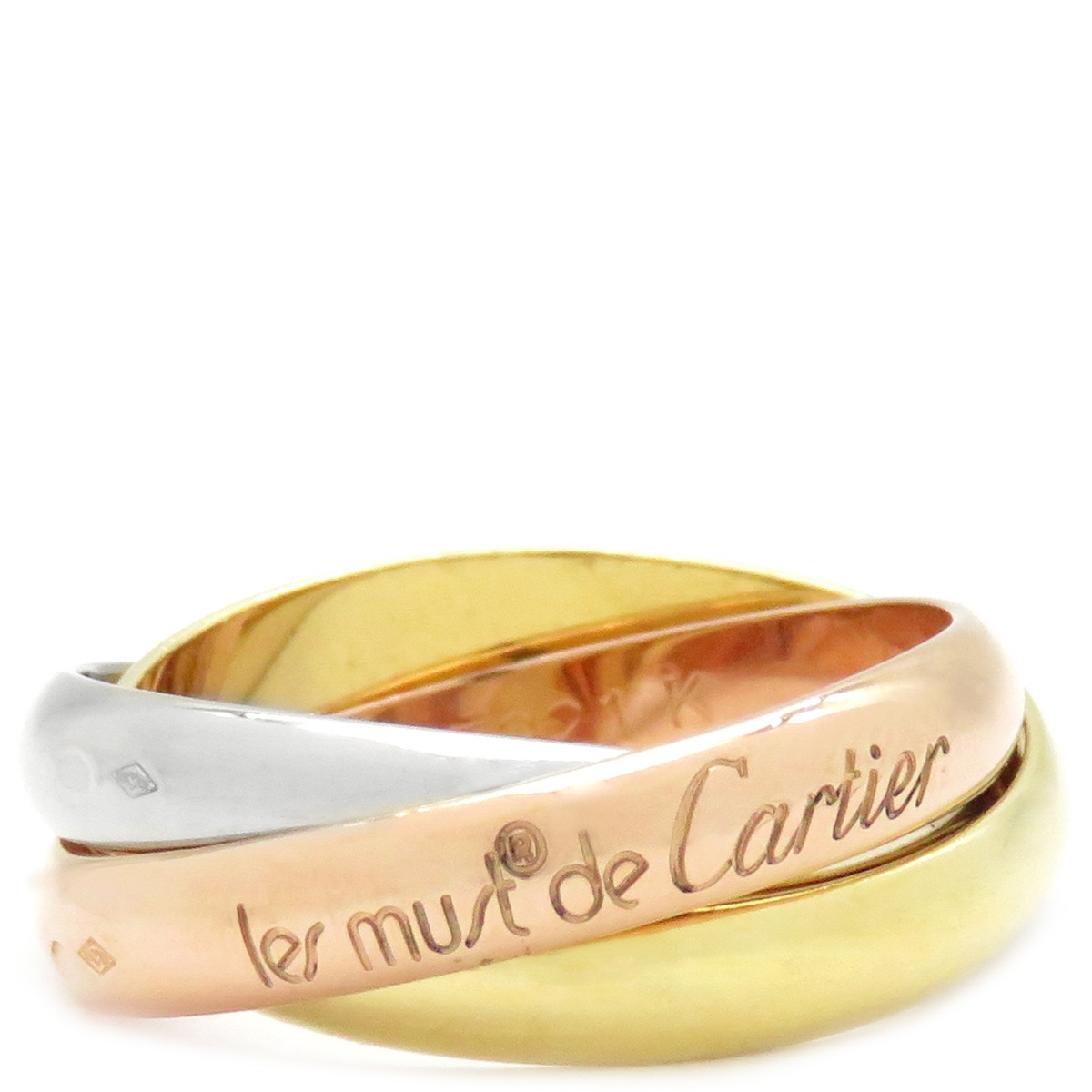 カルティエ Cartier リング 指輪 トリニティ クラシック K18WG K18YG K18PG ホワイトゴールドXイエローゴールドXピンクゴールド #56(JP16) 3連 3カラー 15号