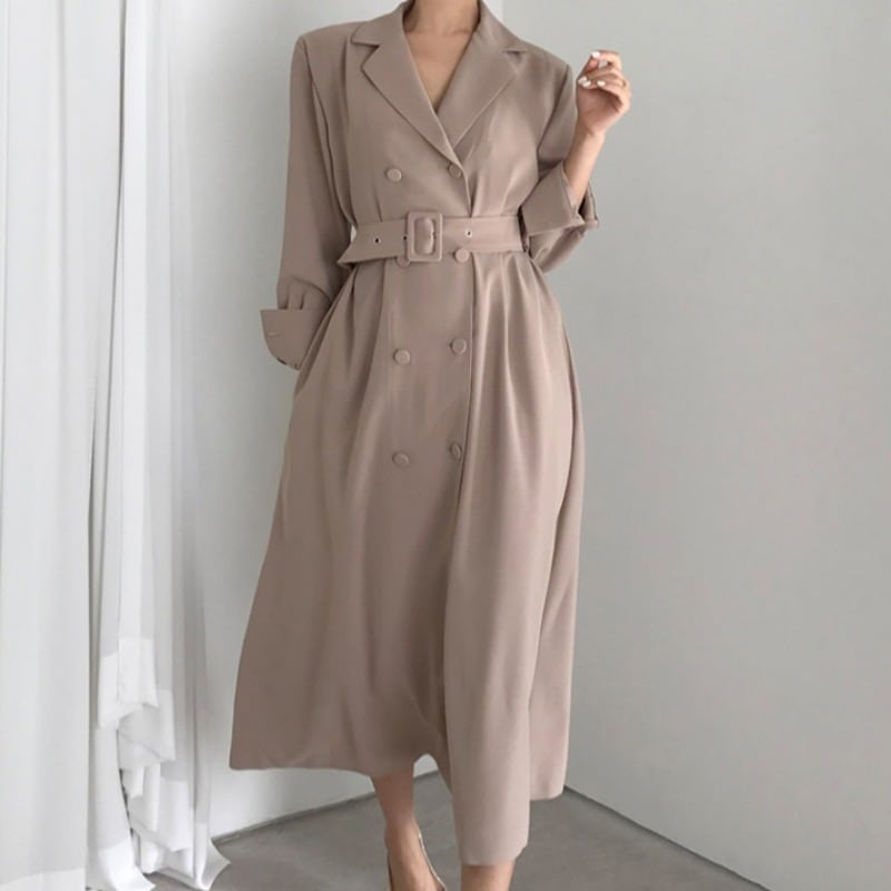 トレンチコート ウエストベルト ミッドレングス ウインドブレーカー コート ２カラー　a502 6,623円