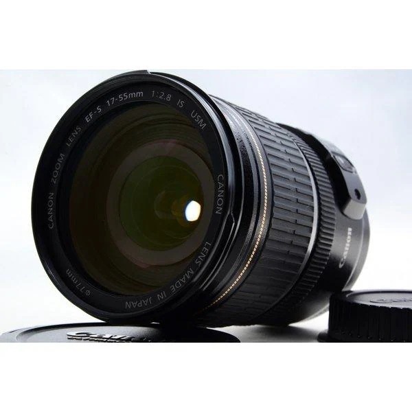 【中古】キヤノン Canon EF-S 17-55mm f/2.8 IS 美品 標準ズームレンズ 前後キャップ付き
