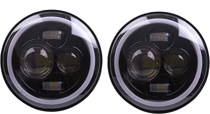 7インチ LED ヘッドライト イカリング デイライト プロジェクター ウインカー ジムニー ランクル ラングラー JEEP ジープ 汎用品( 2個セット)