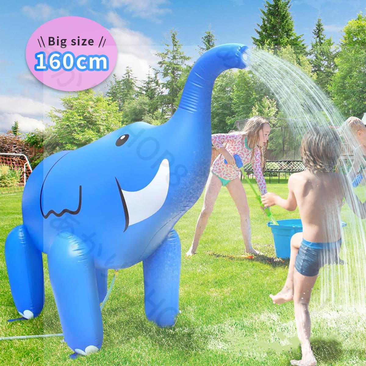 超特価水遊び 噴水 シャワー ぞう 像 大型 ホースに繋ぐだけ スプラッシュ プール 子ども 庭 ビーチ おもちゃ インフレータブル エレファント