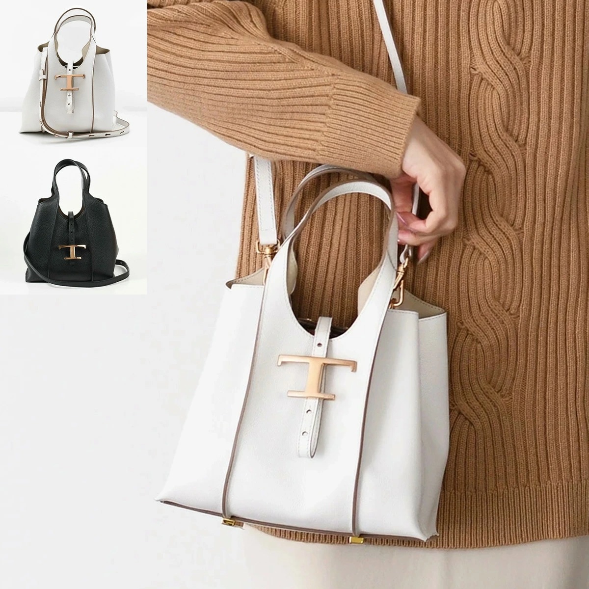 バッグ 2WAY Tタイムレス レザー ミニショッピング BAG XBWTSBA9100Q8E XBWTSBA9100XSOレディース ブラック ホワイト ハンドバッグ ショルダー