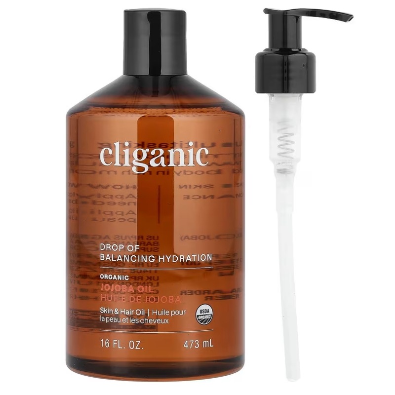 Cliganic オーガニックホホバオイル オイリー肌＆混合肌用 473ml（16液量オンス）