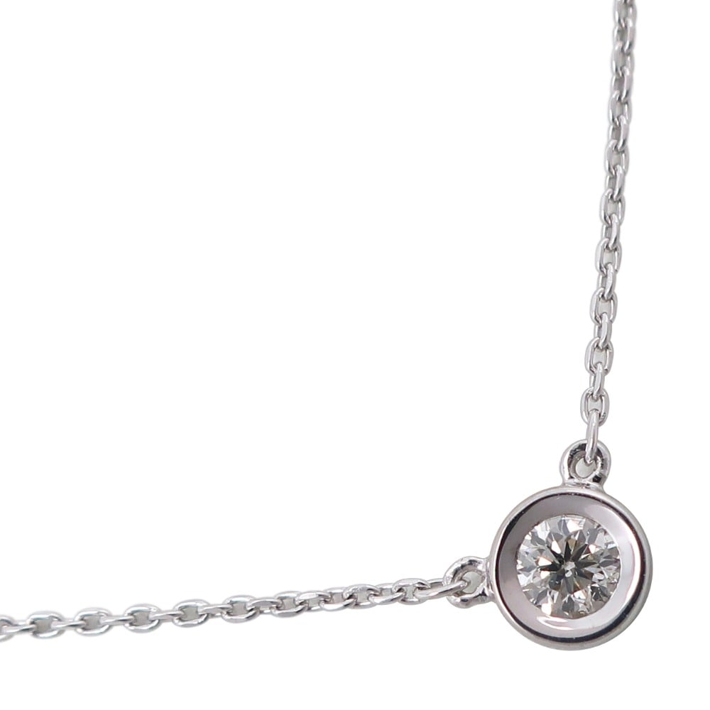 1Pダイヤ ネックレス K18ホワイトゴールド ダイヤモンド 約1.5g レディース 中古品 A+ランク 29,054円