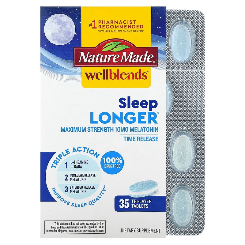 Nature Made Wellblends（ウェルブレンド） Sleep Longer Maximum Strength 3層タブレット35粒