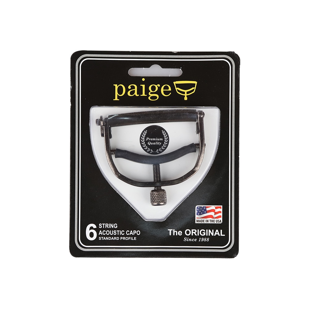 6弦アコースティックギター用カポタスト Originalシリーズ P-6E ブラック 馬蹄型 Tommyモデル