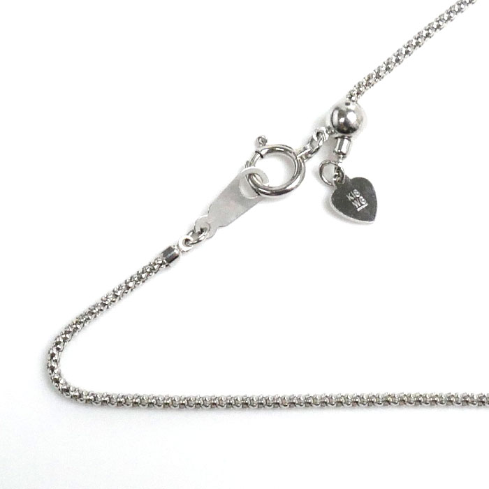 K18WG ホワイトゴールド デザイン ネックレス 3.0g -45cm フリーチェーン レディース 中古