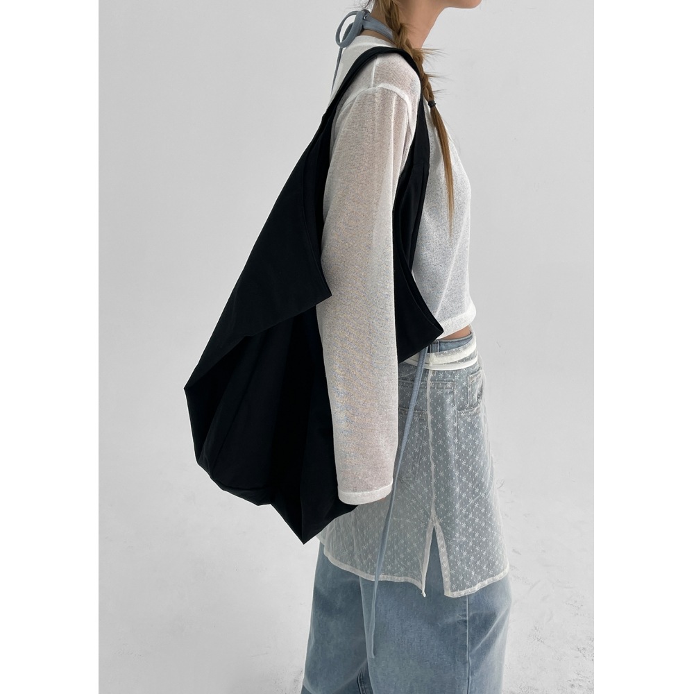 ブラックアップトゥエンドルースビッグショルダーバッグ