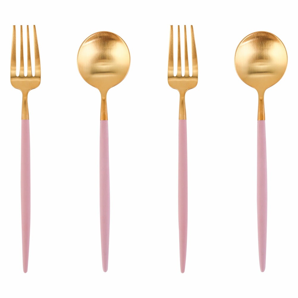 カトラリー 4点セット GOA ゴア デザート4点セット フォーク／スプーン ピンクゴールド 6,775円