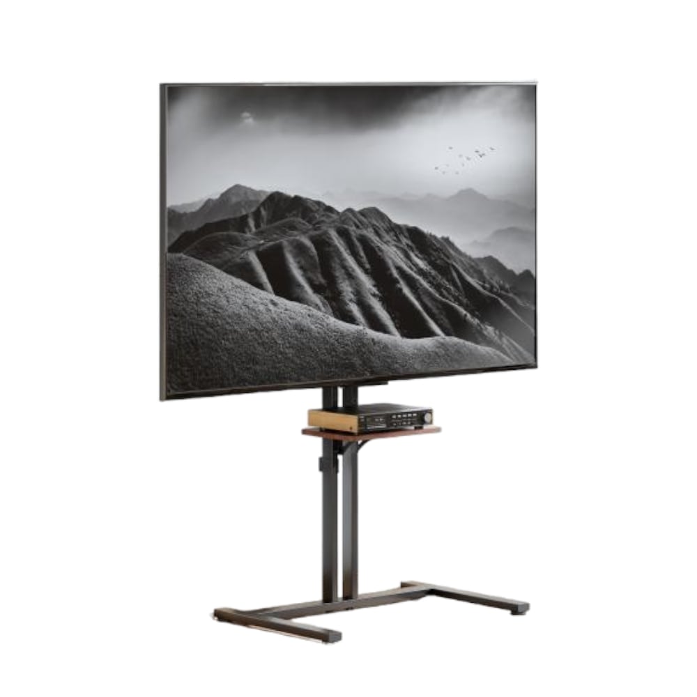 【テレビスタンドアウトレット品】　ブラック　壁寄せテレビスタンド　テレビフロアスタンド　32-55型テレビ対応　4段階高さ調整　テレビ台　VESA規格対応