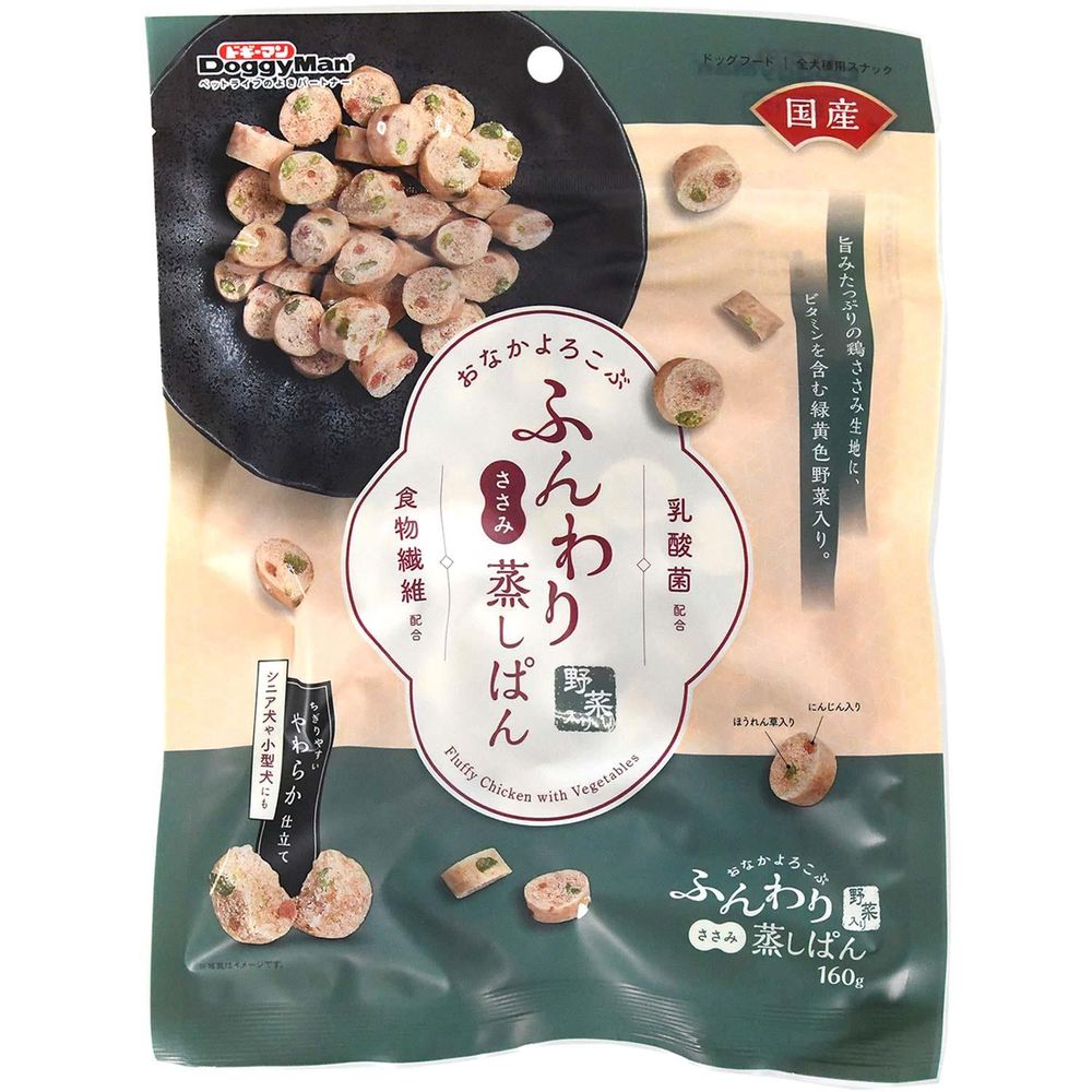 （まとめ買い）おなかよろこぶ ふんわりささみ蒸しぱん 野菜入り 160g 犬用おやつ [x12]