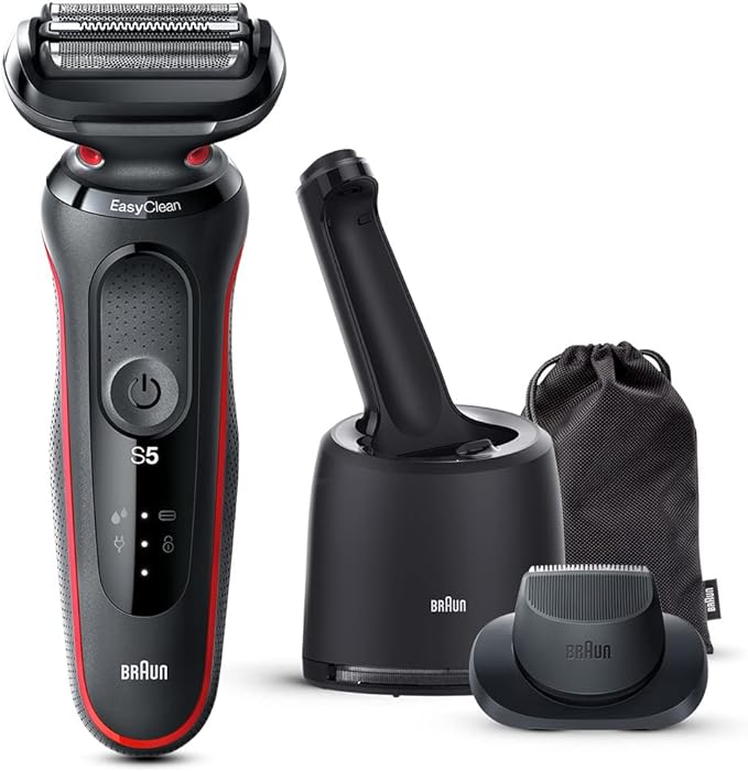 ブラウン 電気シェーバー シリーズ5 洗浄機付き 電動 髭剃り メンズ 【Amazon.co.jp限定】 51-R7200cc-V レッド キワゾリトリマー 防水設計 充電式 コードレス ディープキャ