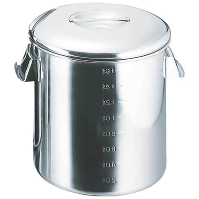 スギコ産業　18-8目盛付深型キッチンポット 内蓋式 330x330　SH4633D