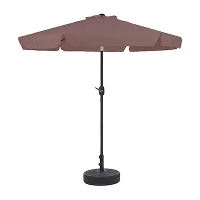 【国内即日発送】【TYPEBブラウン+ベース付き】パラソル ハンドル・フリル付き　直径220cm 30+UPF紫外線対策 角度調整 パラソルセット ベース パラソル ガーデンパラソル