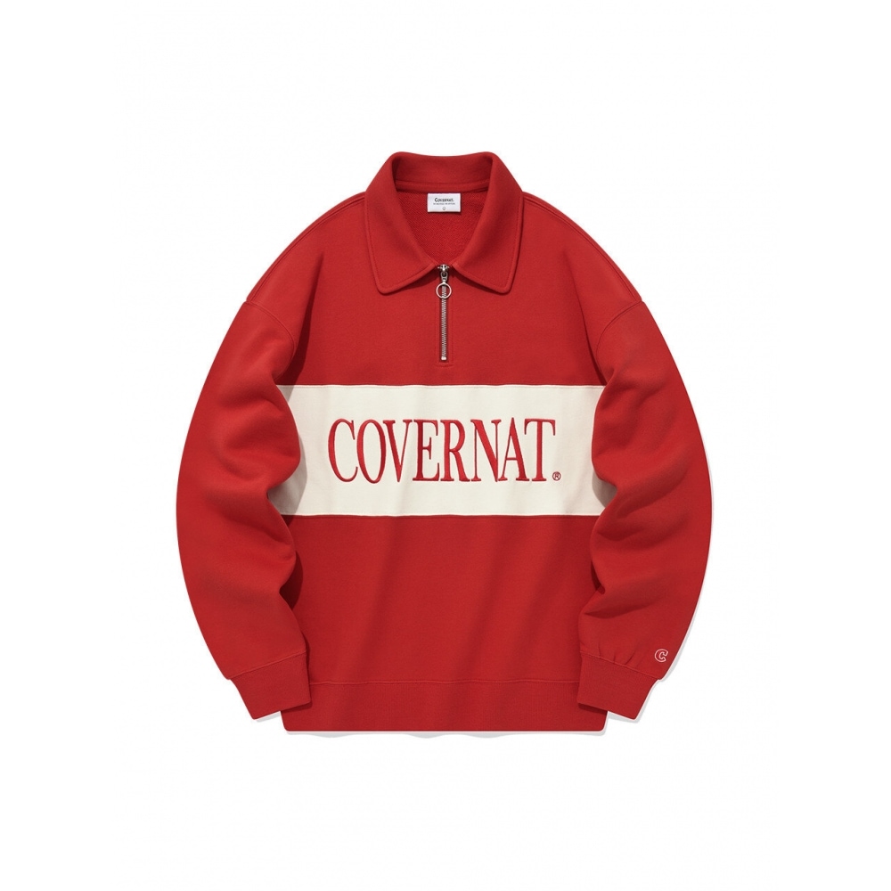 COVERNATブロックカラハーフ執業マンツーマンレッド