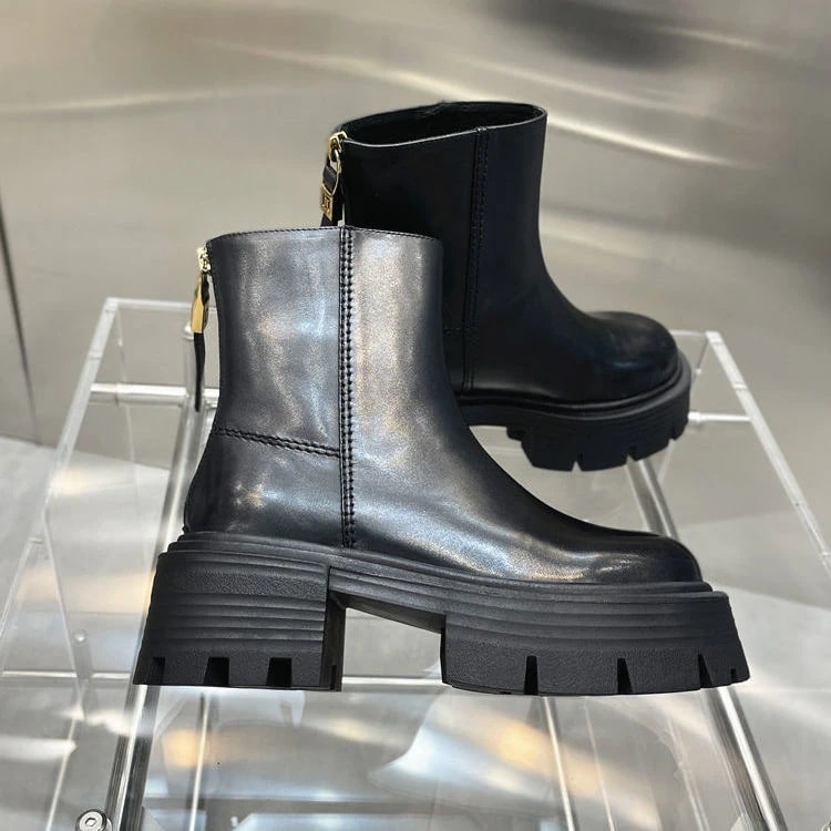 大人気！ 厚底シューズ ヒールパンプス厚底スニーカーシューズブーツ レディース スタイルアップ ヒールパンプス リヤジップショートブーツ2025春秋新作背上げ厚底ヴィンテージマドレーヌブーツ韓国