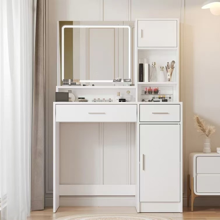 メイクアップテーブルベッドルームドレッシングテーブルモダンなドレッシングテーブルシンプルな小さなアパート