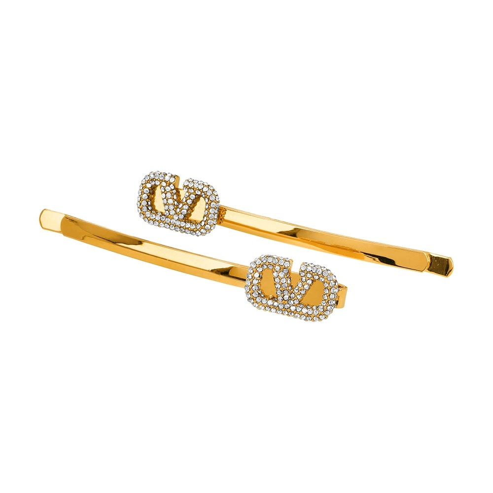 Valentino 6W2J0V50 YCW MH5 (J0V50 YCW MH5) Garavani Vlogo クリスタルヘアクリップ
