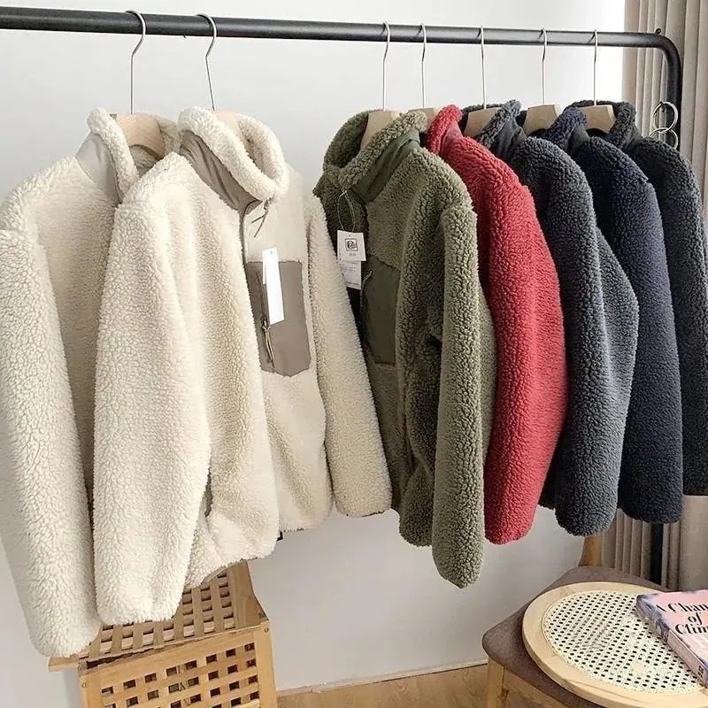 アウター とのジップルーズスタンドカラー暖かいジャケット