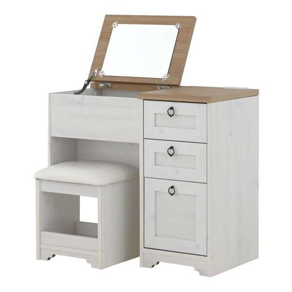 AN70-80D ホワイト/グレーナチュラル アンリ デスクドレッサー