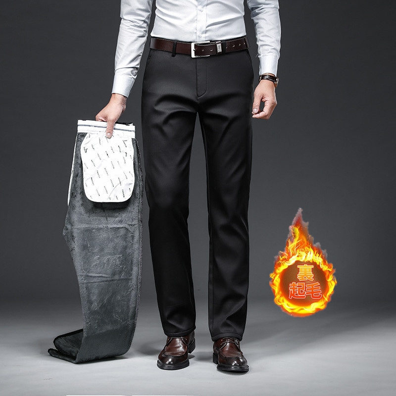 スラックス メンズ 暖パン ビジネススラックス ストレッチパンツ 厚手 暖かい 冬服 冬ズボン 紳士 ストレッチパンツ ビジネス 通勤用 秋冬