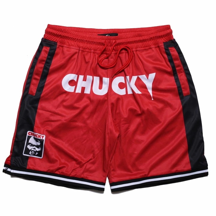 REASON × Chucky ハーフパンツ バスパン 半ズボン 短パン メンズ 春夏用 赤 大きいサイズ チャッキー Childs Play チャイルド・プレイ